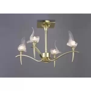 Viena semi-flush light round 4 G9 bulbs, polished brass
