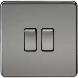 MLA Knightsbridge 10AX 2 Gang 2-Way Switch Black Nickel - SF3000BN