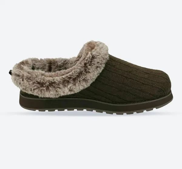 Skechers Womens/Ladies Keepsakes - Ice Angel Fluffy Trim Mule Slippers UK Size 5 (EU 38, US 8) Chocolate SKE502-CHOC-5