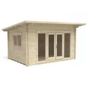 Forest Melbury 4.0m x 3.0m Log Cabin Double Glazed 24kg Polyester Felt, Plus Underlay - Installation Included