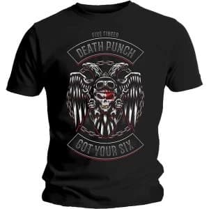 Five Finger Death Punch - Biker Badge Unisex Large T-Shirt - Black