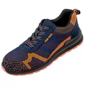 Result Work-Guard Unisex Adults Suede Trim Safety Trainer (4 UK) (Navy/Orange) - Navy/Orange