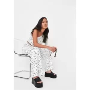 Missguided Cut Out One Shoulder Jumpsuit - White
