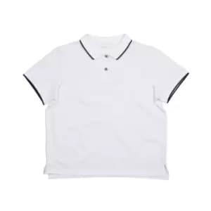 Mantis Womens/Ladies The Tipped Polo Shirt (L) (White/Navy)