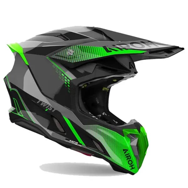 Airoh Twist 3 Shard Black Green Offroad Helmet Size S