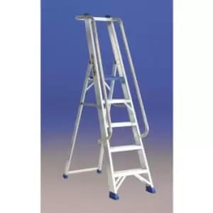 Slingsby Aluminium Stepladder With Platform, Guardrail and Handrail - 5 Steps