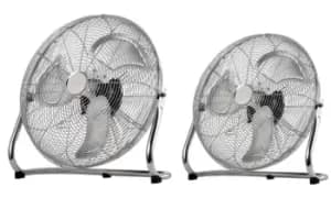 Homiu Chrome Metal High-Velocity Adjustable Floor Fan, 45cm