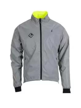 Etc Arid Verso Mens Rain Cycling Jacket - Silver/Yellow, Silver, Size XL, Men