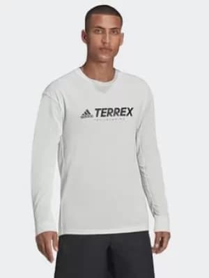 adidas Terrex Primeblue Trail Long-sleeve Top, White Size M Women