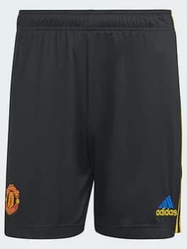 adidas Manchester United 21/22 3rd Shorts - Black, Size 2XL, Men