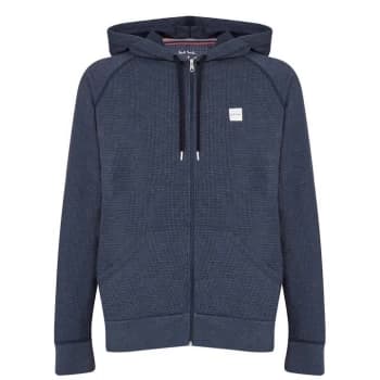 Paul Smith Underwear Grid Check Zip Hoodie - Navy 47