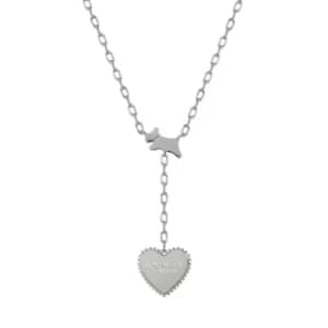 Radley Ladies Silver Plated Drop Bobble Heart Necklace