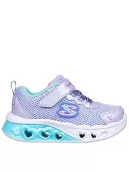 Skechers Toddler Flutter Heart Lights Sparkle Trainer - Purple, Purple, Size 4 Younger