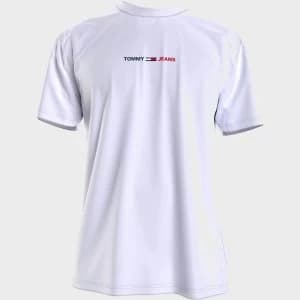 Tommy Jeans Mens Linear Logo T-Shirt - White - XL