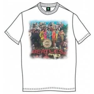 Sgt Pepper Mens White Vintage Print T-Shirt XX Large