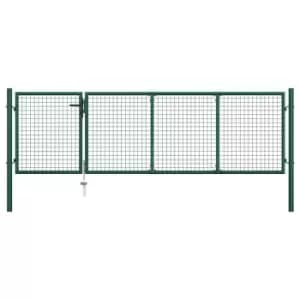 Vidaxl Garden Gate Steel 350X100 Cm Green