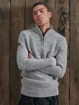 Superdry Keystone Henley Jumper - Grey Size M Men