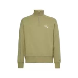 Calvin Klein Jeans Monogram Logo Quarter Zip - Green