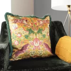 Bexley Tropical Cushion Mustard, Mustard / 50 x 50cm / Polyester Filled