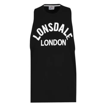 Lonsdale Muscle Vest Mens - Black/White