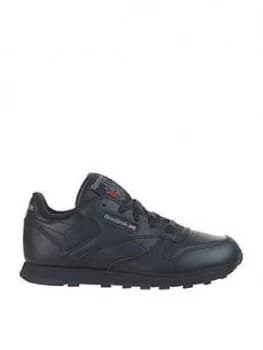Reebok Classic Leather Junior Trainers - Black, Size 3