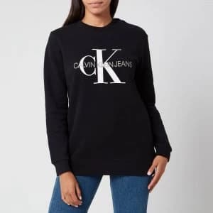 Calvin Klein Jeans Womens Monogram Logo Sweatshirt - CK Black - S