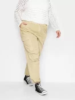 Yours Parachute Trouser Stone, Natural, Size 14, Women