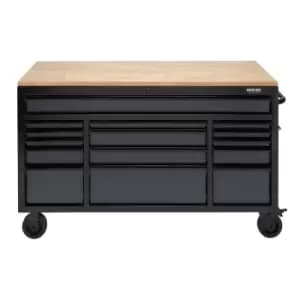 Draper Bunker Workbench Roller Tool Cabinet 15 Drawer 61" Grey