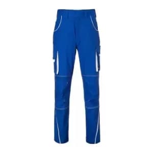 James and Nicholson Mens Level 2 Workwear Pants (44R) (Royal Blue/White)