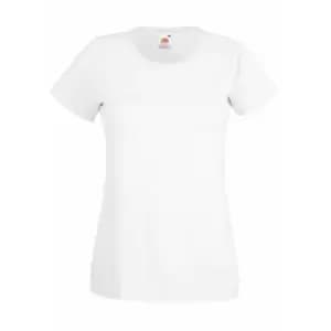Womens/Ladies Value Fitted Short Sleeve Casual T-Shirt (Large) (Snow)
