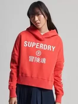 Superdry Code Core Sport Crop Sweat -pink Tie Dye, Pink, Size 10, Women
