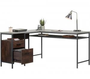 TEKNIK Market L-shaped Desk - Rich Walnut