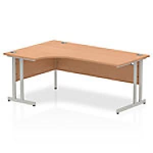 Impulse Cantilever 1800 Left Hand Crescent Desk Oak