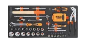 Beta Tools MC20 74pc 1/2" Dr Socket Bit & Tool Set in Soft Tray for Roller Cab