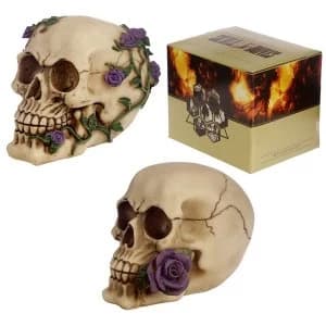 Skull Decoration with Purple Roses (1 Random Supplied)
