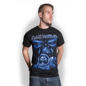 Iron Maiden Final Frontier Blue Album Spaceman Mens Medium T-Shirt