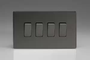 Varilight 4-Gang 10A 1- or 2-Way Rocker Switch (Twin Plate) - XDI9S