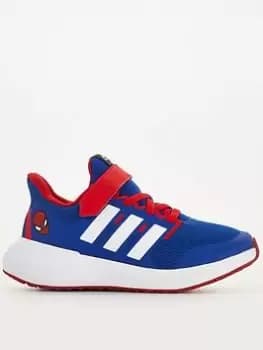 adidas Unisex Kids Fortarun 2.0 Spiderman Elastic Lace Trainers - Blue/Red, Blue, Size 2