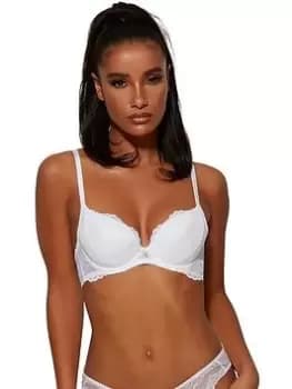 Gossard Superboost Lace Padded Plunge Bra - White, Size 32B, Women