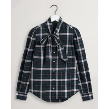 Gant Bow Check Shirt Womens - TARTAN GRN 374