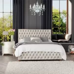 LLB Seren Velvet Double Ottoman Bedframe - Pearl