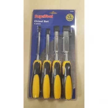 SupaTool Chisel Set With Bi Material Handles 4 Piece