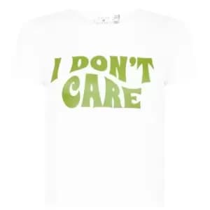 Daisy Street I Don't Care T-Shirt - White