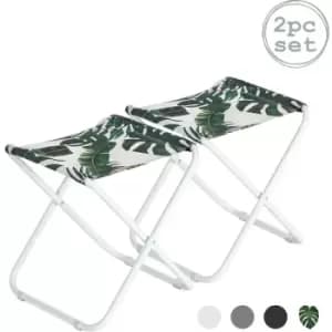 Harbour Housewares Classic Folding Stools - Banana Leaf - Pack of 2
