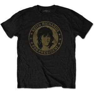 The Rolling Stones - Keith for President Mens Large T-Shirt - Black