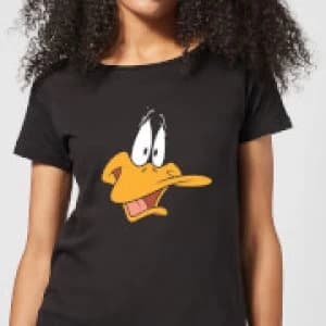 Looney Tunes Daffy Duck Face Womens T-Shirt - Black