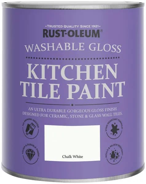 Rust-Oleum Rust-Oleum Gloss Kitchen Tile Paint 750ml - Chalk White