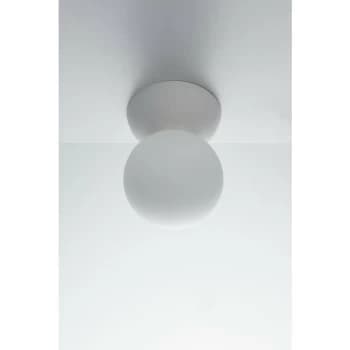 Fan Europe Luce_Ambiente_Design - Plaster Globe Semi Flush Ceiling Light White, G9