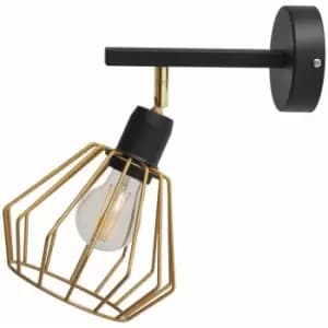 Helam Lighting - Helam Agat Wall Lamp Black, Gold 30cm