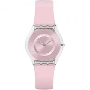Swatch Ladies Pink Pastel Plastic Watch - SFE111
